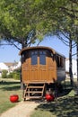 Gypsy caravan used as decoration Royalty Free Stock Photo