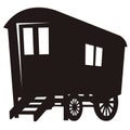 Gypsy caravan wagon silhouette Royalty Free Stock Photo