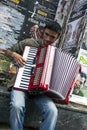 A gypsy musician playing on Istiklal Caddesi in Istanbul, Turkey.