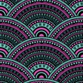 Ethnic circle shapes seamless geometric pattern.