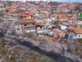 Gypsy slum district of Maksuda in Varna Bulgaria, aerial view Royalty Free Stock Photo