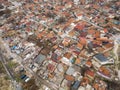 Gypsy slum district of Maksuda in Varna Bulgaria, aerial view Royalty Free Stock Photo