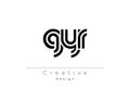 GYR Creative Unique Modern Letter Logo Design Royalty Free Stock Photo