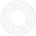 Gyrate, rotating segmented lines circular element