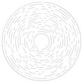 Gyrate, rotating segmented lines circular element