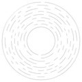 Gyrate, rotating segmented lines circular element