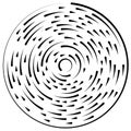 Gyrate, rotating segmented lines circular element