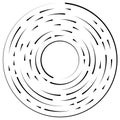 Gyrate, rotating segmented lines circular element