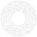Gyrate, rotating segmented lines circular element