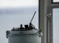 Gyro compass located on navigation bridge of cargo ship Royalty Free Stock Photo