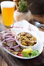 Gyro plate with meat on a pita Royalty Free Stock Photo