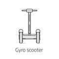 Gyro Scooter Thin Line Illustration