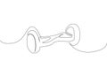 Gyroboard one line art. Continuous line drawing of sport, transportation, speed, balance, electric, roller, hobby