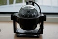 Gyrocompass on the dashboard of the boat close-up - an element of the watercraft control system Royalty Free Stock Photo