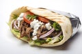 gyros or doner kebab in pita bread, generative AI