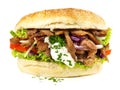 Gyros Hamburger - Fast Food on white Background