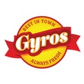 Gyros label sign vintage with ribbon