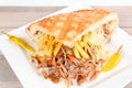 Gyros pita with french fries Royalty Free Stock Photo