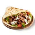 gyros pita isolated on white background, AI Generative