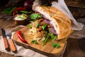 Gyros pita with wild garlic Royalty Free Stock Photo