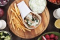 Gyros pita wrapped sandwich Royalty Free Stock Photo