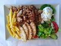 Giros on a plate, a traditional Greek dish