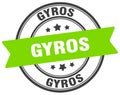 gyros stamp. gyros label on transparent background. round sign Royalty Free Stock Photo