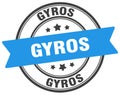 gyros stamp. gyros label on transparent background. round sign Royalty Free Stock Photo