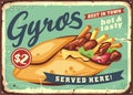 Gyros vintage metal sign advertisement