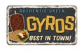 Gyros vintage rusty metal sign