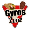 Gyros zone vintage rusty metal sign