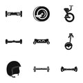 Gyroscooter icon set, simple style