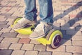 Gyroscooter, legs, rides, close up