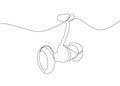 Gyroscooter one line art. Continuous line drawing of sport, transportation, speed, electric, roller, hobby, mobile