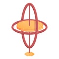 Gyroscope aerospace icon, cartoon style