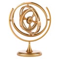 Gyroscope from golden, copper, bronze or brass. 3D rendering