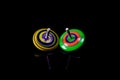 Gyroscopes toy on black background Royalty Free Stock Photo