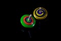 Gyroscopes toy on black background Royalty Free Stock Photo