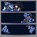 Gzhel horizontal banners Royalty Free Stock Photo