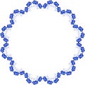 Gzhel round cerulean frame Royalty Free Stock Photo
