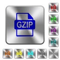 GZIP file format rounded square steel buttons