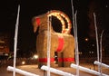 GÃÂ¤vle goat  is a big Christmas goat of straw Royalty Free Stock Photo