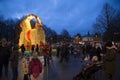 GÃÂ¤vlebocken (GÃÂ¤vle Goat) inaguration of 29 November 2015 in Gavle Sweden