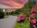 Goeltzsch Viaduct Vogtland East Germany bridge in the park