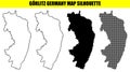 GÃÂ¶rlitz germany map silhouette showing outline filled and dotted representations for design purposes Royalty Free Stock Photo