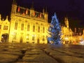 City hall illuminated at night Royalty Free Stock Photo