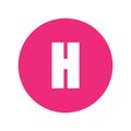 Letter H logo symbol in pink circle. Royalty Free Stock Photo