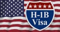 H1b Visa highway sign on US flag Royalty Free Stock Photo