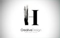 H Brush Stroke Letter Logo Design. Black Paint Logo Leters Icon. Royalty Free Stock Photo
