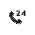 24h Call center - help icon, technical support